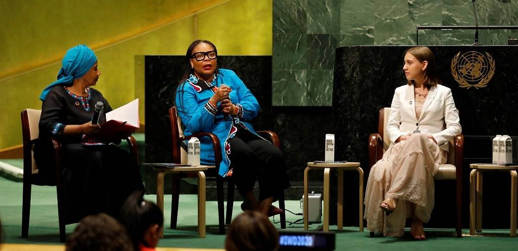 Debatt under markeringen av kvinnedagen i 2020 // Photo: UN Women/Ryan Brown